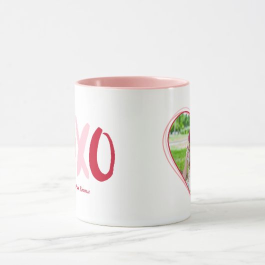 "XOXO"-Valentinstag-Foto Tasse (Zentrum)