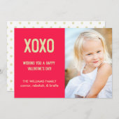 XOXO Valentinstag Fotokarte Feiertagskarte (Vorne/Hinten)