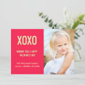 XOXO Valentinstag Fotokarte Feiertagskarte (Stehend Vorderseite)