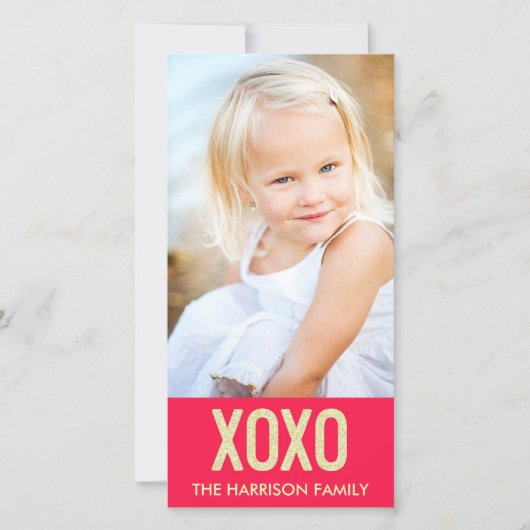 XOXO Valentinstag Fotokarte Feiertagskarte (Vorderseite)