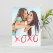 XOXO Valentinstag Fotokarte für Mama Karte (Stehend Vorderseite)