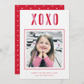 XOXO Valentinstag Fotokarte Personalisiert Feiertagskarte (Vorne/Hinten)