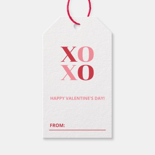 XOXO Valentinstag Geschenkanhänger (Vorderseite)