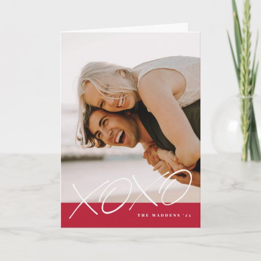 XOXO Valentinstag-Karte - Rot Dankeskarte (Vorderseite)