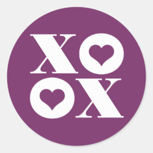 xoxo Valentinstag-Kreisaufkleber Runder Aufkleber