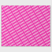 XOXO Valentinstag Niedliches rosa Wrapping Paper Geschenkpapier (Flach)
