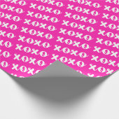 XOXO Valentinstag Niedliches rosa Wrapping Paper Geschenkpapier (Ecke)