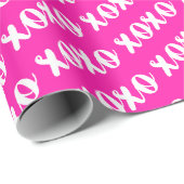 XOXO Valentinstag Niedliches rosa Wrapping Paper Geschenkpapier (Rolleneckpunkt)