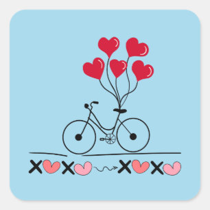 XOXO, Valentinstag Quadratischer Aufkleber