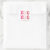 "XOXO"-Valentinstag Quadratischer Aufkleber (Tasche)