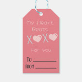 XOXO Valentinstag rosa Geschenkanhänger (Vorderseite)