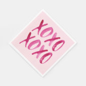 XOXO Valentinstag Rosa Wasserfarbe Serviette (Ecke)