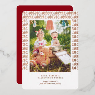 XOXO   Valentinstag-Wunsch-Postkarte Folien Feiertagskarte