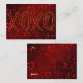 XOXO Valentintagskarte Mitteilungskarte (Vorne/Hinten)