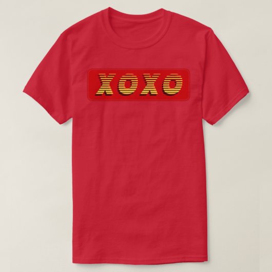 XOXO Vintager Retro-Text T-Shirt (Design vorne)