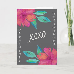 XOXO Watercolor Florals Valentinstag Karte
