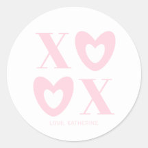 XOXO Weißrosa Herzen Moderne mädchenhafte niedlich