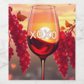 XOXO Wine Design: Feiern Sie Liebe und Eleganz Weinetikett (Einzelnes Label)
