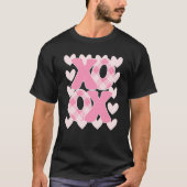 XoXo XoXo Valentine's Day Love Vibes Retro Checked T-Shirt (Vorderseite)