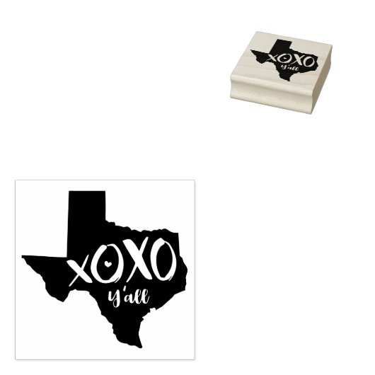 XOXO, Y'all - Texas-Staat Form Gummistempel (Stempel)