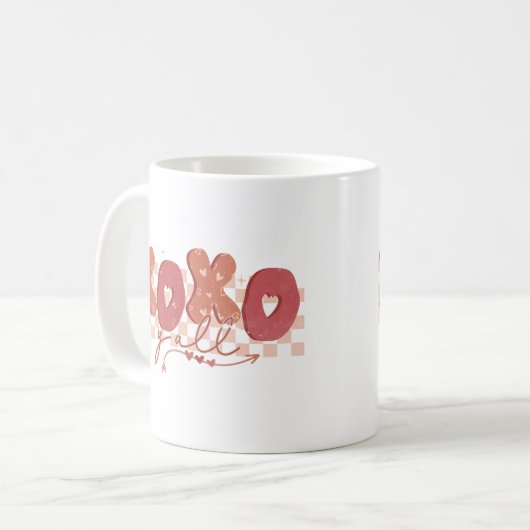 XOXO Y'all Valentinstag Kaffeetasse (Vorderseite Links)