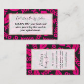 XOXO Zitat Schwarze Nebel Pink Lips Lipstick Muste Rabattkarte (Vorne/Hinten)