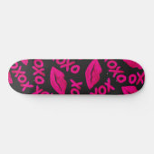 XOXO Zitat Schwarze Nebel Pink Lips Lipstick Muste Skateboard (Horizontal)