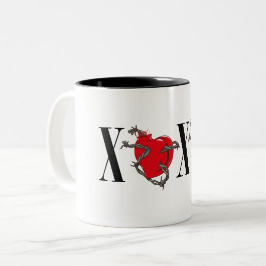 XOXO ZWEIFARBIGE TASSE (Vorderseite Links)