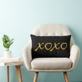 XOXOs in Gold und Schwarz Lendenkissen (Stuhl )