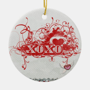 xoxoxo umarmt Küsse extravagantes wordart Keramikornament