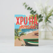 Xpu Há Mexico Strandposter Postkarte (Stehend Vorderseite)
