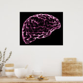 XRAY BRAIN SEITE VIEW PINK POSTER (Küche)