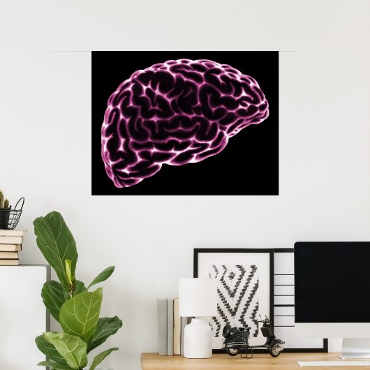XRAY BRAIN SEITE VIEW PINK POSTER (Heimbüro)