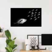 XRAY FISH CHASE BLACK GRAU POSTER (Heimbüro)