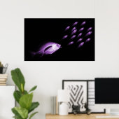 XRAY FISH CHASE BLACK LILA POSTER (Heimbüro)