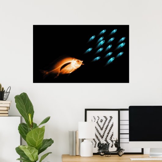 XRAY FISH CHASE BLACK ORIGINAL POSTER (Heimbüro)