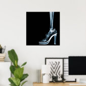 XRAY HEEL LADY SKELETON FOOT BLUE POSTER (Heimbüro)