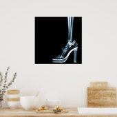 XRAY HEEL LADY SKELETON FOOT BLUE POSTER (Küche)