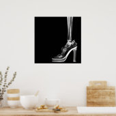 XRAY HIGH HEEL LADY SKELETON FOOT B&W POSTER (Küche)