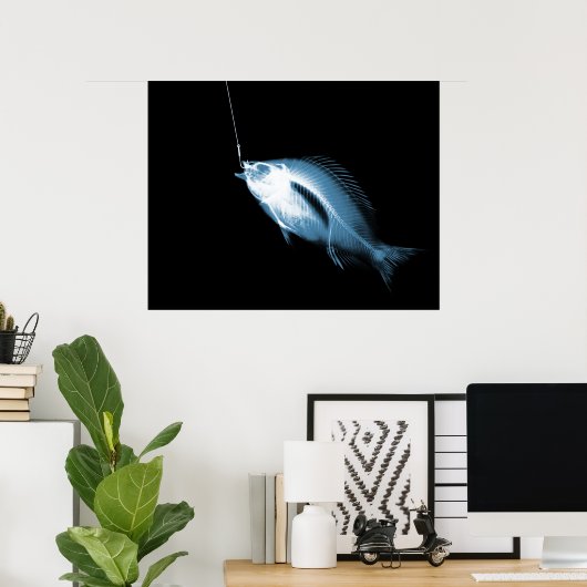XRAY HOOK FISH BLACUE POSTER (Heimbüro)