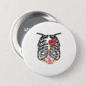 XRay Skeleton Candy Shirt Halloween Rib Cag Button (Vorne & Hinten)