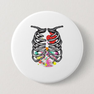 XRay Skeleton Candy Shirt Halloween Rib Cag Button