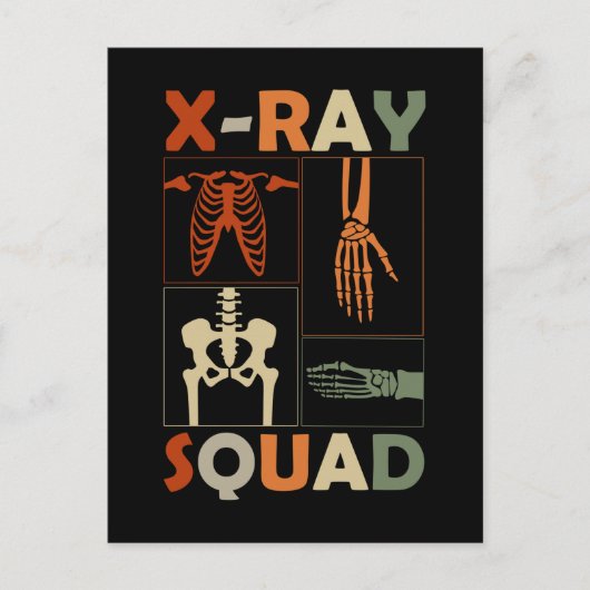 Xray Skeleton Knochen Radiologe Funny Radiology Postkarte (Vorderseite)