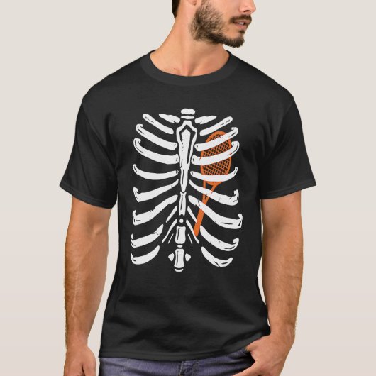 Xray Skeleton Rib Cage Tennis   Halloween Costume T-Shirt (Vorderseite)