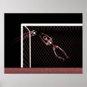 XRAY SKELETON SOCCER GOALIE RED POSTER (Vorne)