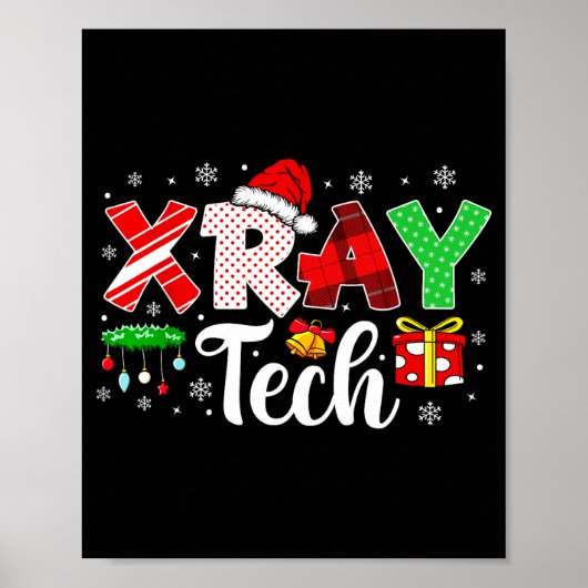 Xray Tech Christmas Bow Rad Tech Radiology Men Wom Poster (Vorne)