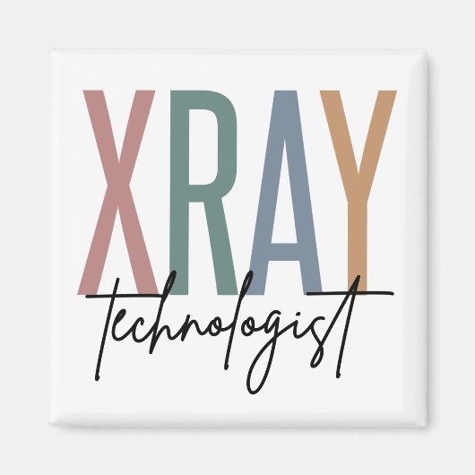 Xray Tech Röntgentechnologe Multicolored Geschenke Magnet (Vorne)