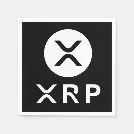 XRP Black Crypto Currency-Party Serviette (Vorderseite)