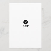 XRP Crypto Currency Black and White Flat Menü Menükarte (Rückseite)
