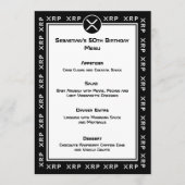 XRP Crypto Currency Black and White Flat Menü Menükarte (Vorderseite)